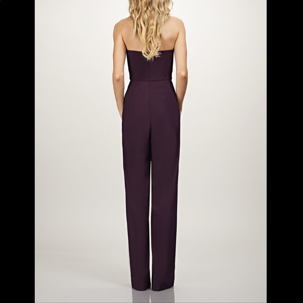 Theia Purple Strapless Jumpsuit - Picture 2 of 4